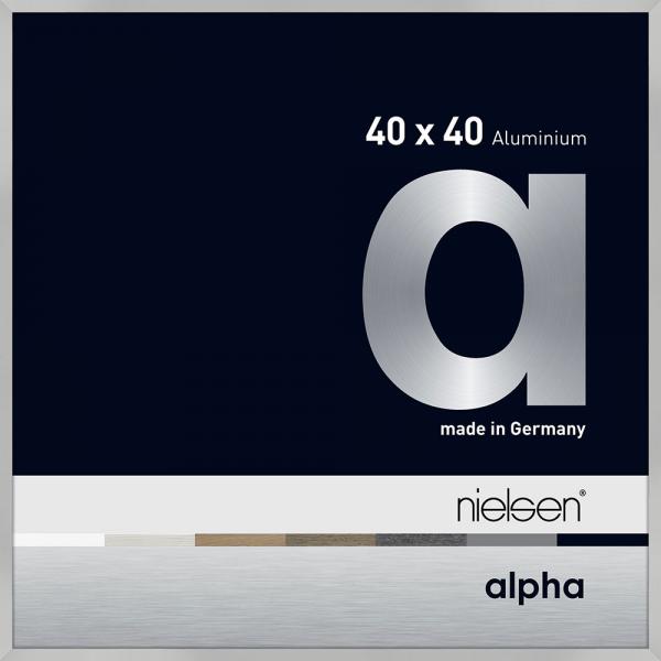 Alu Bilderrahmen Alpha 40x40 cm | Silber matt | Normalglas