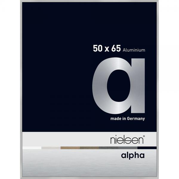Alu Bilderrahmen Alpha 50x65 cm | Silber matt | Normalglas