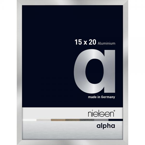 Alu Bilderrahmen Alpha 15x20 cm | Silber | Normalglas