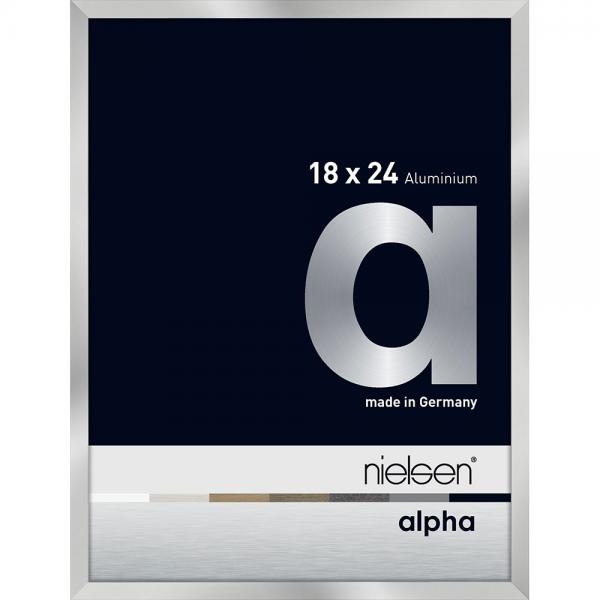 Alu Bilderrahmen Alpha 18x24 cm | Silber | Normalglas