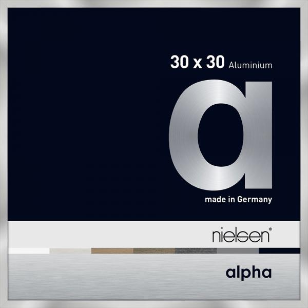 Alu Bilderrahmen Alpha 30x30 cm | Silber | Normalglas