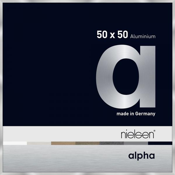 Alu Bilderrahmen Alpha 50x50 cm | Silber | Normalglas