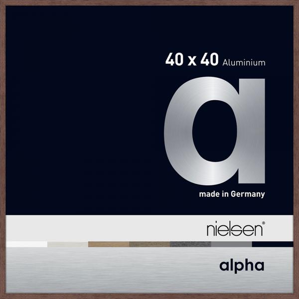 Alu Bilderrahmen Alpha 40x40 cm | Wenge hell (furnierte Oberfläche) | Normalglas