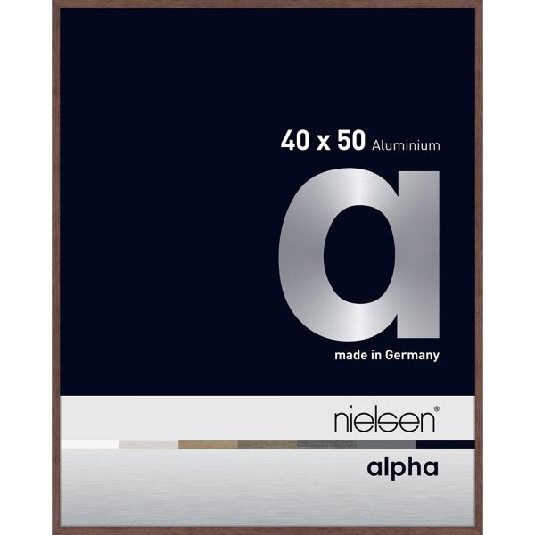 Alu Bilderrahmen Alpha 40x50 cm | Wenge hell (furnierte Oberfläche) | Normalglas