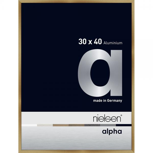 Alu Bilderrahmen Profil alpha 30x40 cm | Brushed Amber | Normalglas