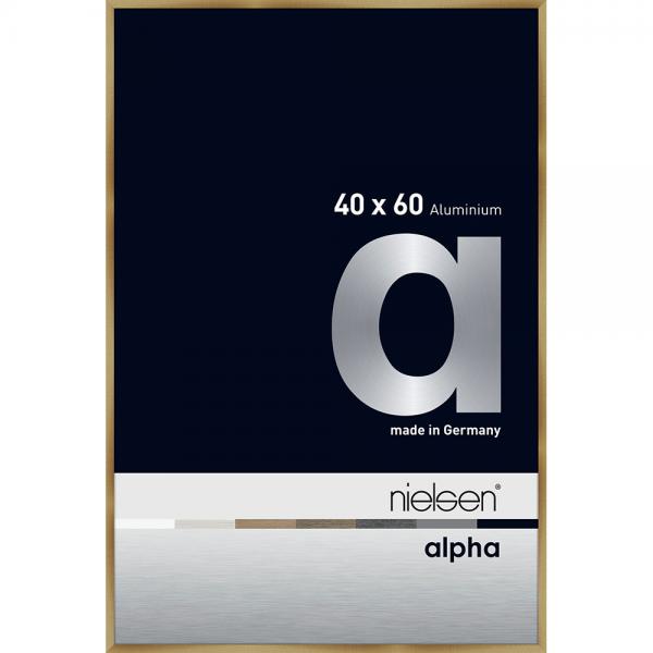 Alu Bilderrahmen Profil alpha 40x60 cm | Brushed Amber | Normalglas