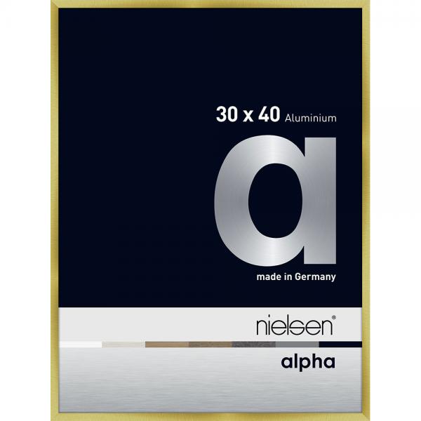 Alu Bilderrahmen Profil alpha 30x40 cm | Brushed Gold | Normalglas