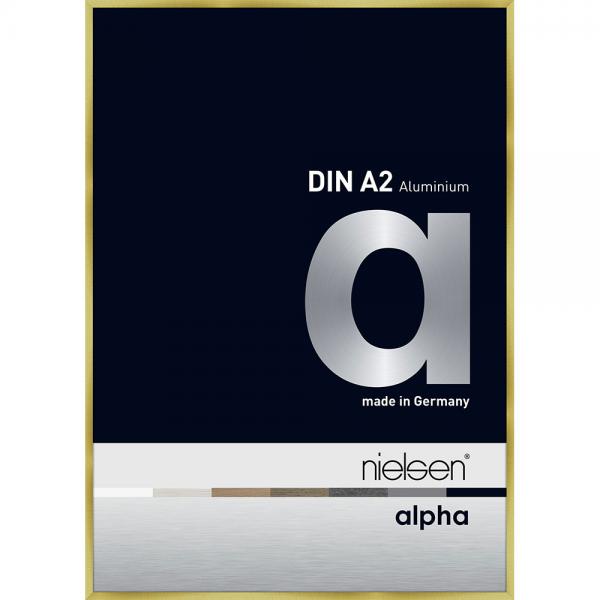 Alu Bilderrahmen Profil alpha 42x59,4 cm (A2) | Brushed Gold | Normalglas