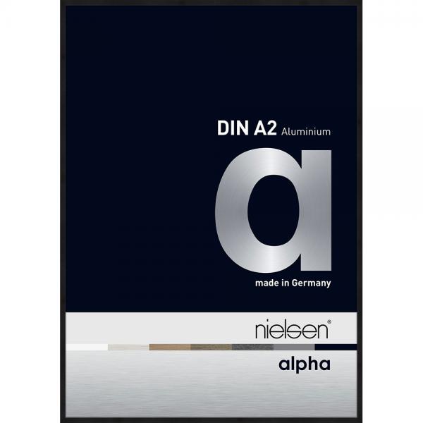 Alu Bilderrahmen Profil alpha 42x59,4 cm (A2) | Eloxal schwarz matt | Normalglas