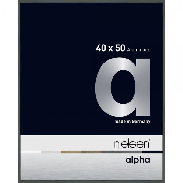 Alu Bilderrahmen Profil alpha 40x50 cm | Platin | Normalglas