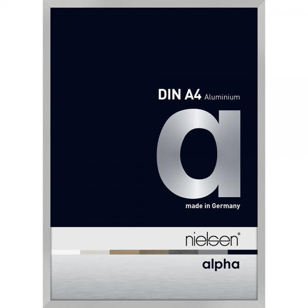Alu Bilderrahmen Profil alpha 21x29,7 cm (A4) | Silber matt | Normalglas