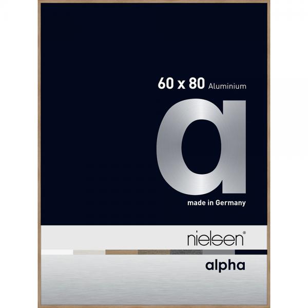 Alu Bilderrahmen Profil alpha 60x80 cm | Eiche (furnierte Oberfläche) | Normalglas