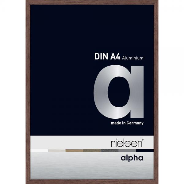 Alu Bilderrahmen Profil alpha 21x29,7 cm (A4) | Wenge hell (furnierte Oberfläche) | Normalglas