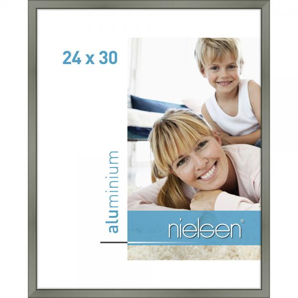 Alu Bilderrahmen Classic 24x30 cm | Platin | Normalglas