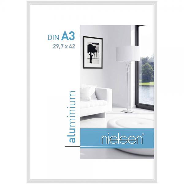 Alu Bilderrahmen Classic 29,7x42 cm (A3) | Weiß glanz | Normalglas