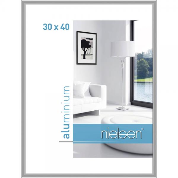 Alu Bilderrahmen Classic 30x40 cm | Silber glanz | Normalglas