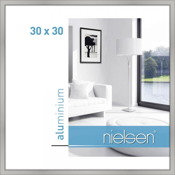 Alu Bilderrahmen Classic 30x30 cm | Silber matt | Normalglas