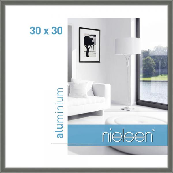 Alu Bilderrahmen Classic 30x30 cm | Contrastgrau | Normalglas