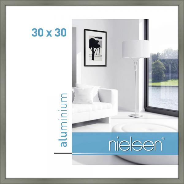 Alu Bilderrahmen Classic 30x30 cm | Platin | Normalglas