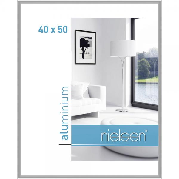 Alu Bilderrahmen Classic 40x50 cm | Silber glanz | Normalglas
