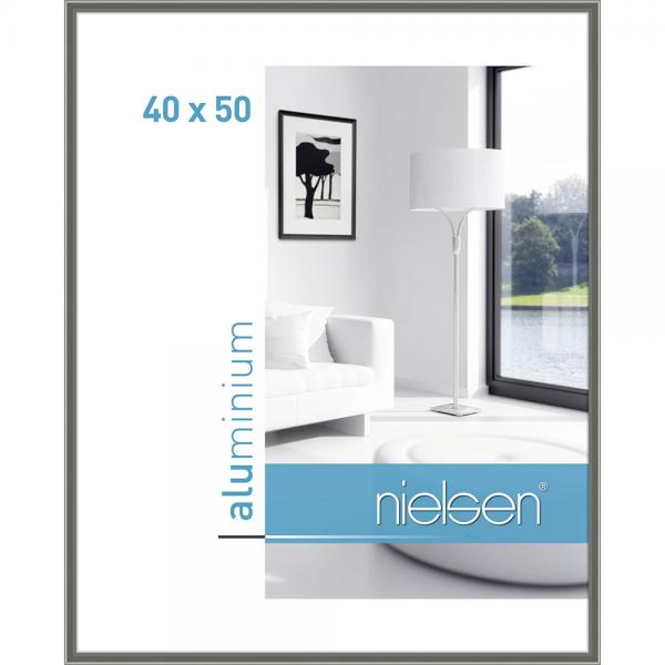 Alu Bilderrahmen Classic 40x50 cm | Contrastgrau | Normalglas
