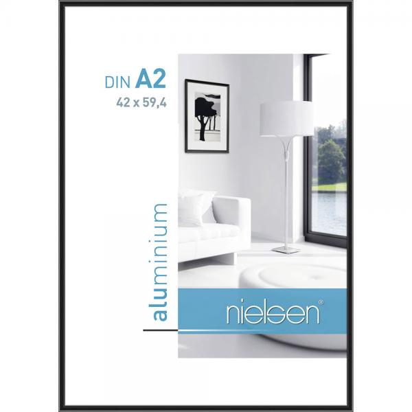 Alu Bilderrahmen Classic 42x59,4 cm (A2) | Eloxiert Schwarz | Normalglas