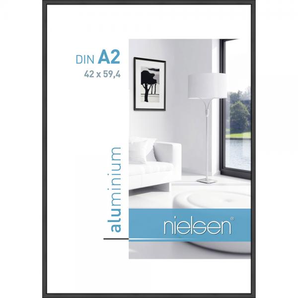 Alu Bilderrahmen Classic 42x59,4 cm (A2) | Schwarz matt | Normalglas