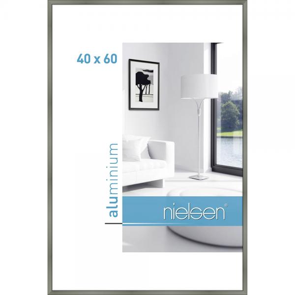 Alu Bilderrahmen Classic 40x60 cm | Platin | Normalglas