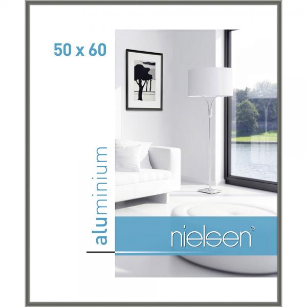 Alu Bilderrahmen Classic 50x60 cm | Contrastgrau | Normalglas