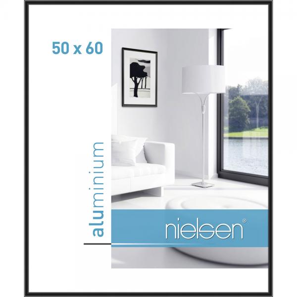 Alu Bilderrahmen Classic 50x60 cm | Eloxiert Schwarz | Normalglas