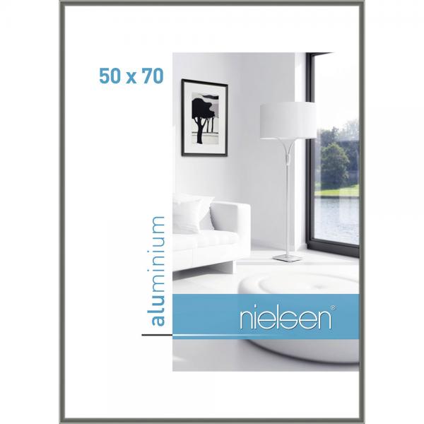 Alu Bilderrahmen Classic 50x70 cm | Contrastgrau | Normalglas