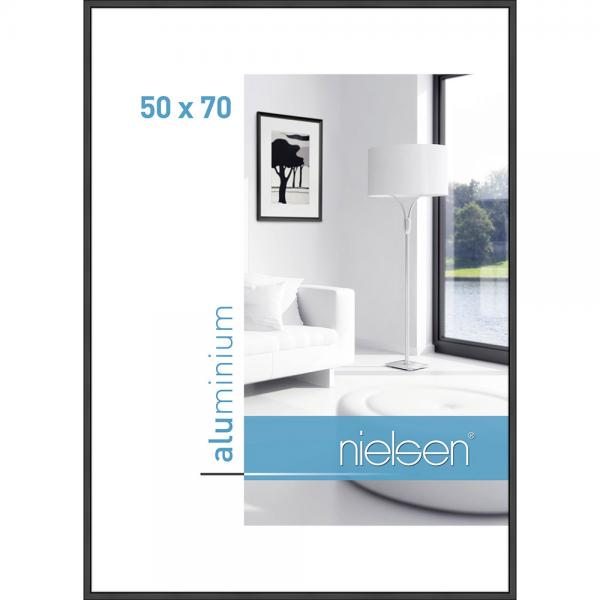 Alu Bilderrahmen Classic 50x70 cm | Schwarz matt | Normalglas