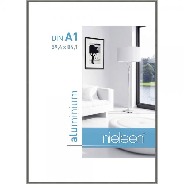 Alu Bilderrahmen Classic 59,4x84,1 cm (A1) | Contrastgrau | Normalglas