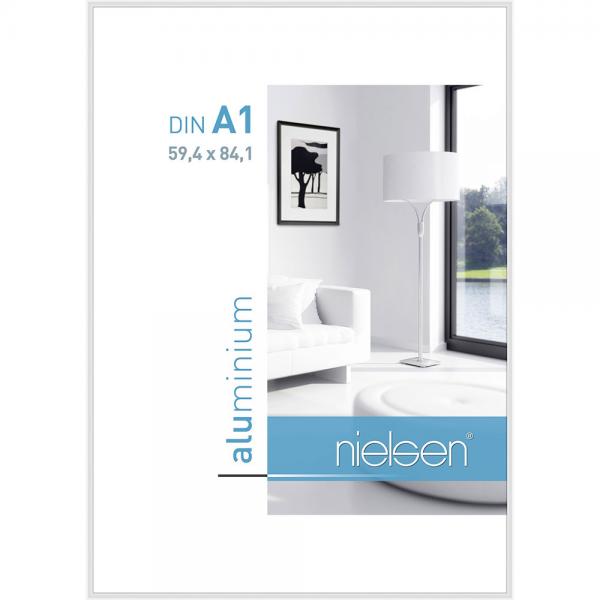 Alu Bilderrahmen Classic 59,4x84,1 cm (A1) | Weiß glanz | Normalglas