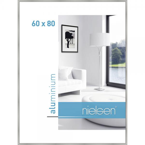 Alu Bilderrahmen Classic 60x80 cm | Silber matt | Normalglas