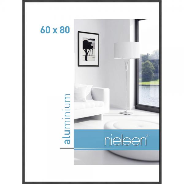 Alu Bilderrahmen Classic 60x80 cm | Schwarz matt | Normalglas