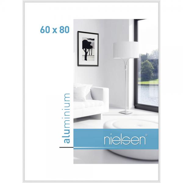 Alu Bilderrahmen Classic 60x80 cm | Weiß glanz | Normalglas