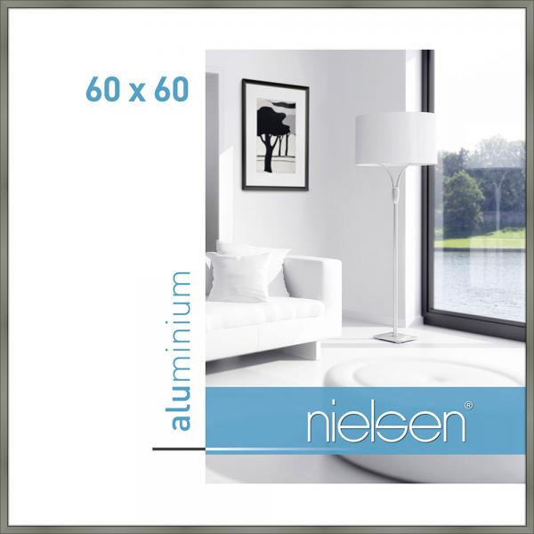 Alu Bilderrahmen Classic 60x60 cm | Platin | Normalglas