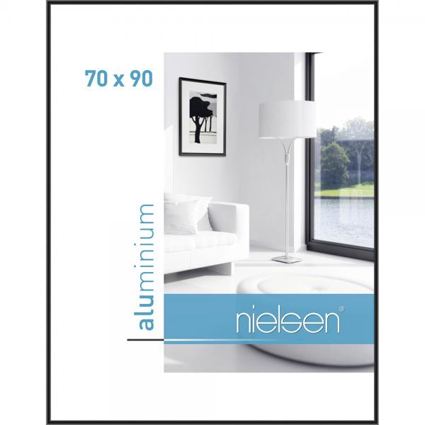 Alu Bilderrahmen Classic 70x90 cm | Eloxiert Schwarz | Normalglas