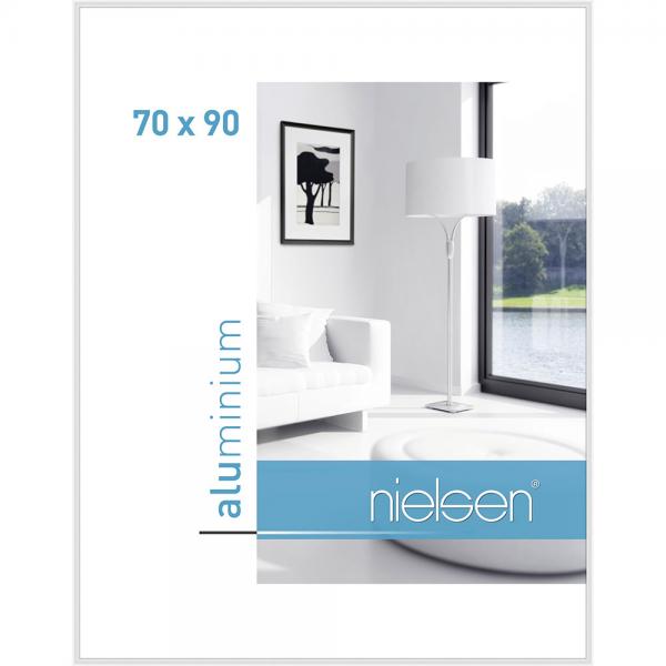 Alu Bilderrahmen Classic 70x90 cm | Weiß glanz | Normalglas