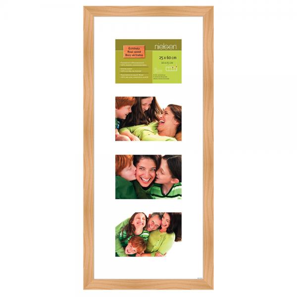 Bilderrahmen Essential für 4 Bilder 10x15 cm 25x60 cm (15x10 cm) | Birke | Normalglas