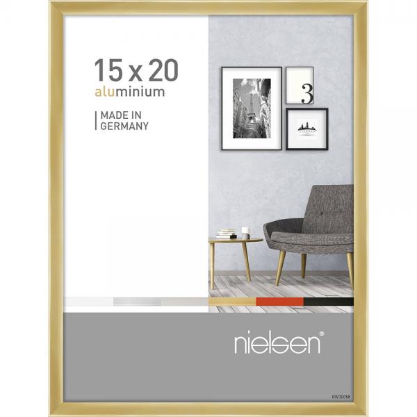 Alu Bilderrahmen Pixel 15x20 cm | Gold glanz | Normalglas