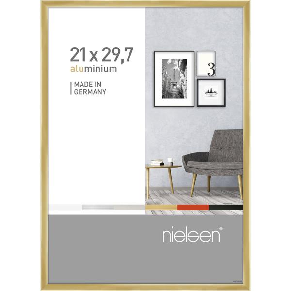 Alu Bilderrahmen Pixel 21x29,7 cm (A4) | Gold glanz | Normalglas