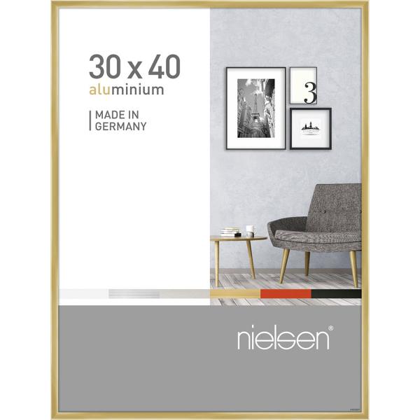 Alu Bilderrahmen Pixel 30x40 cm | Gold glanz | Normalglas