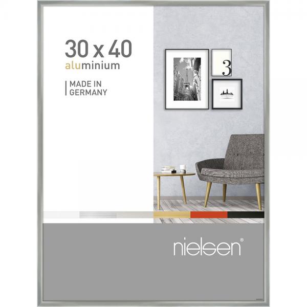 Alu Bilderrahmen Pixel 30x40 cm | Silber glanz | Normalglas