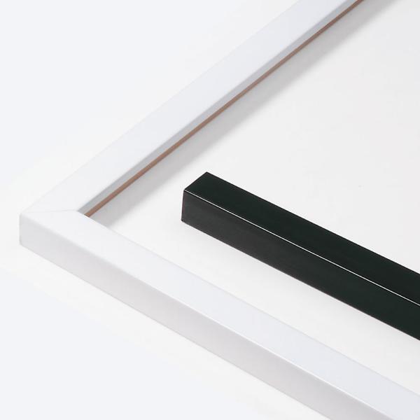 Holz Bilderrahmen Matrix B&W 20x20 50x60 cm | Schwarz glanz | Normalglas