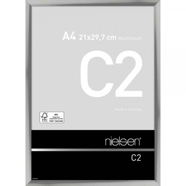 Alu Bilderrahmen C2 21x29,7 cm (A4) | Silber glanz | Normalglas