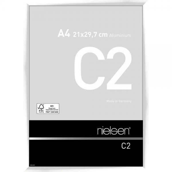Alu Bilderrahmen C2 21x29,7 cm (A4) | Weiß glanz | Normalglas