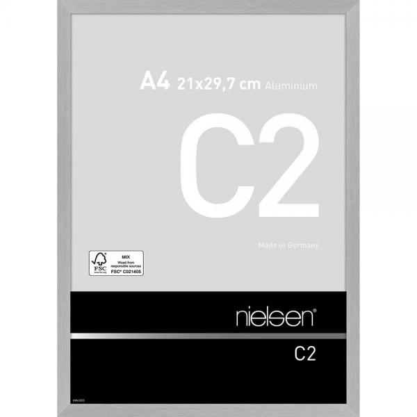 Alu Bilderrahmen C2 21x29,7 cm (A4) | Struktur Silber matt | Normalglas