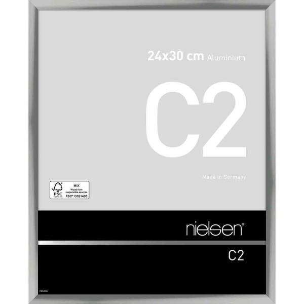 Alu Bilderrahmen C2 24x30 cm | Silber glanz | Normalglas